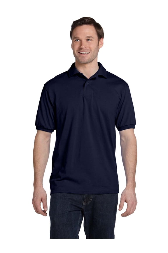 5.2 oz. 50/50 ComfortBlend EcoSmart Jersey Knit Men Polo Navy X-Large
