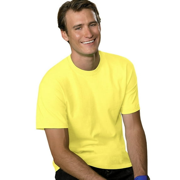 Hanes 5.2 oz. ComfortSoft� Cotton T-Shirt - Yellow - XL Pack of 6
