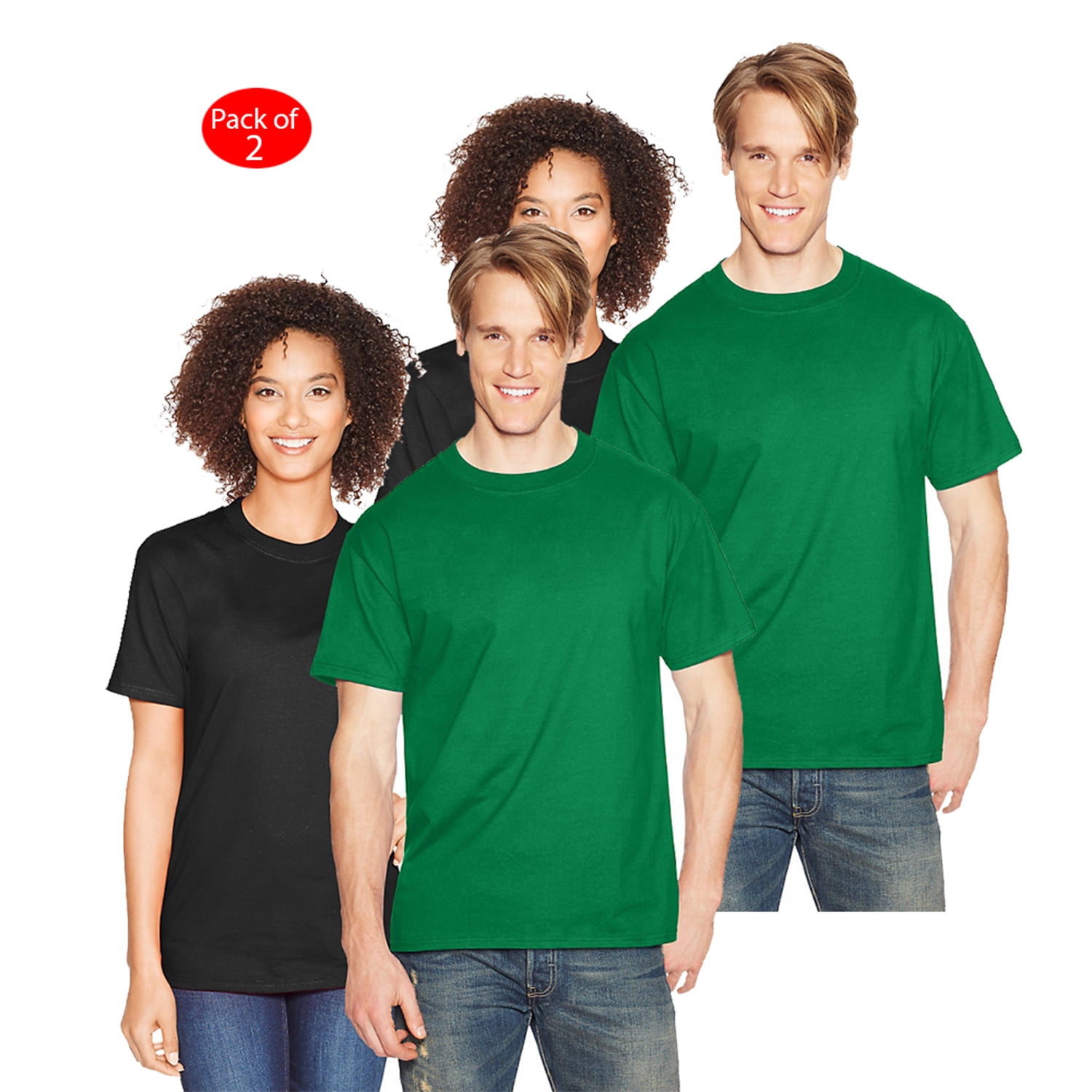 Hanes 5180 Unisex 6.1 Oz. BeefyT TShirt, Pack Of 2