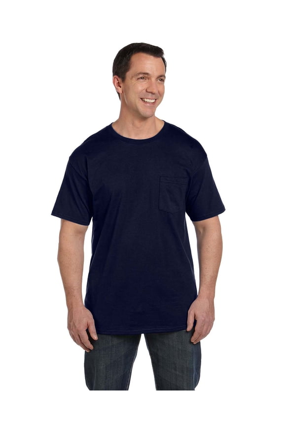 5190P Adult 6.1 Oz. Beefy-T With Pocket, Pack Of 2