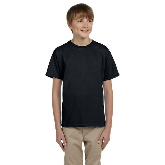 Hanes 5370 Boys Short Sleeve T-Shirt - Black - X-Large