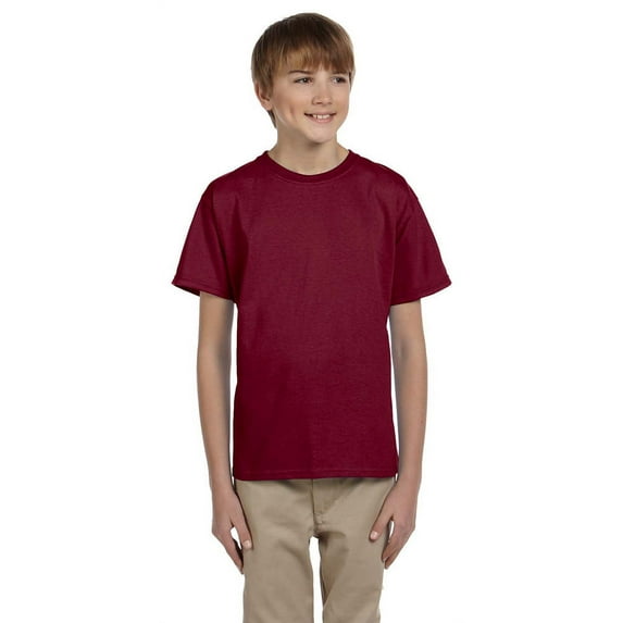 Hanes 5370 Boys Short Sleeve T-Shirt - Cardinal - Medium