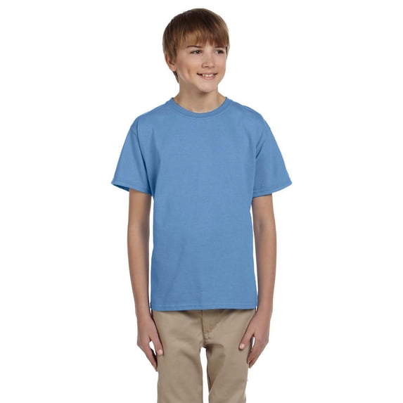 Hanes 5370 Boys Short Sleeve T-Shirt - Carolina Blue - Large