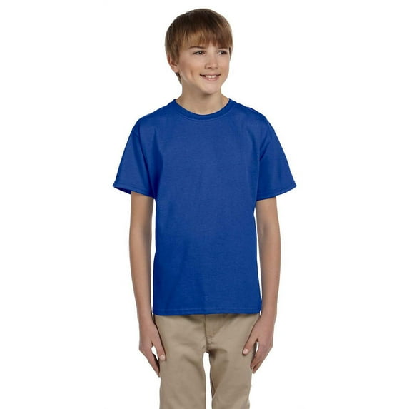 Hanes 5370 Boys Short Sleeve T-Shirt - Deep Royal - Medium