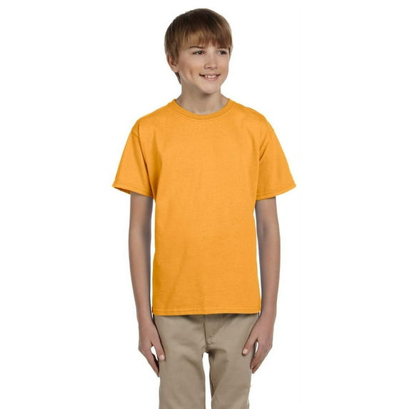 Hanes 5370 Boys Short Sleeve T-Shirt - Gold - X-Small