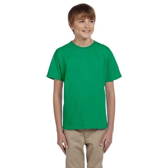 Hanes 5370 Boys Short Sleeve T-Shirt - Kelly Green - X-Large