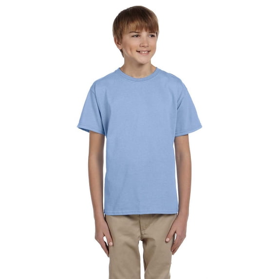 Hanes 5370 Boys Short Sleeve T-Shirt - Light Blue - Medium