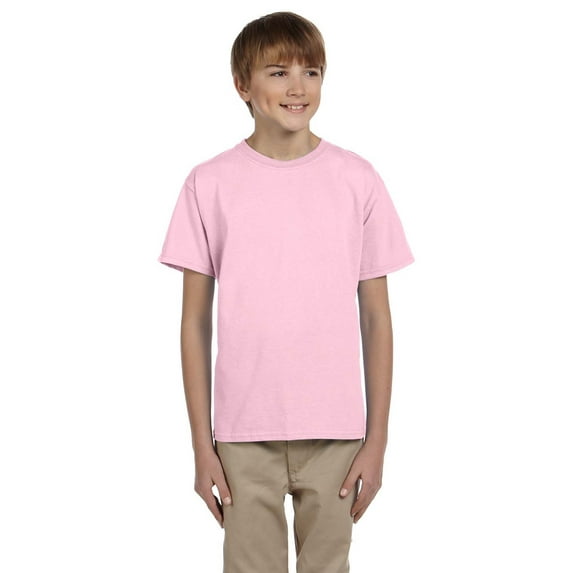 Hanes 5370 Boys Short Sleeve T-Shirt - Pale Pink - Medium