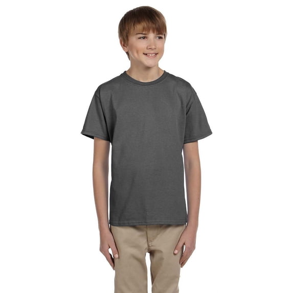 Hanes 5370 Boys Short Sleeve T-Shirt - Smoke Gray - X-Large