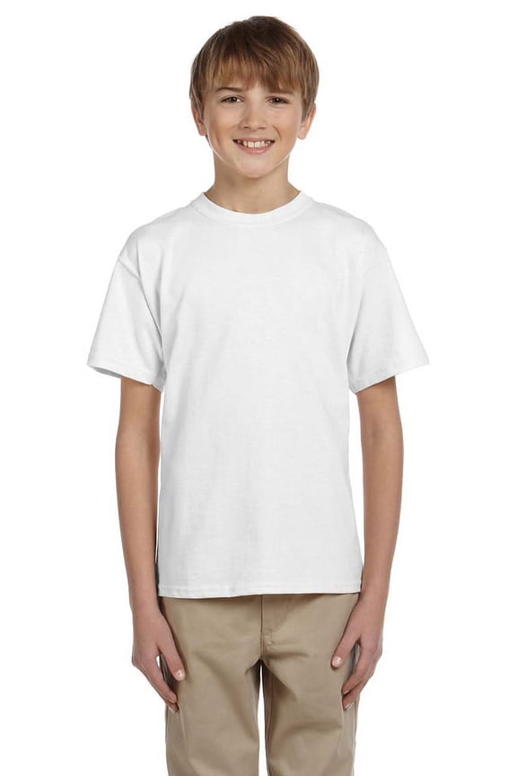 5370 Boys Short Sleeve T-Shirt - White - Large