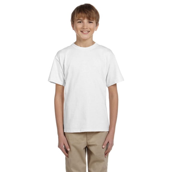 Hanes 5370 Boys Short Sleeve T-Shirt - White - Medium