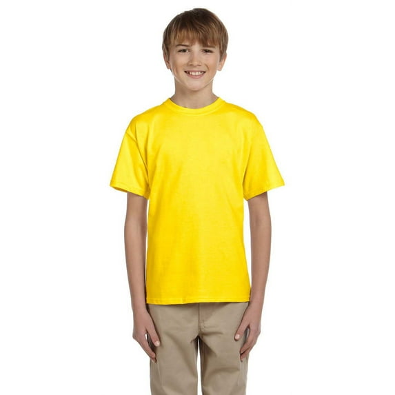 Hanes 5370 Boys Short Sleeve T-Shirt - Yellow - Medium