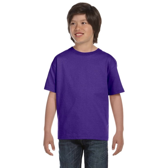 Hanes 5380 Youth Beefy-T - Purple - Medium