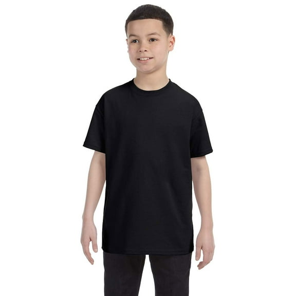 Hanes 54500 Youth Tagless T-Shirt - Black - Medium