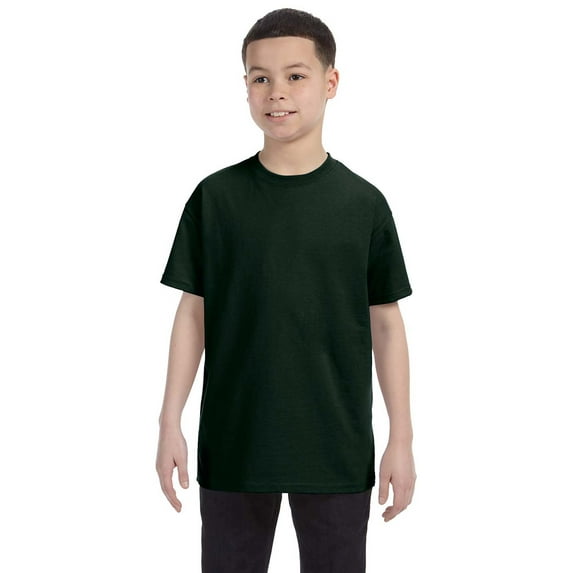 Hanes 54500 Youth Tagless T-Shirt - Forest - X-Small
