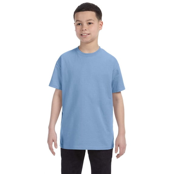 Hanes 54500 Youth Tagless T-Shirt - Light Blue - Small
