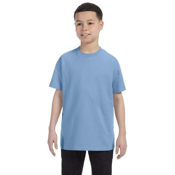 Hanes 54500 Youth Tagless T-Shirt - Light Blue - X-Small