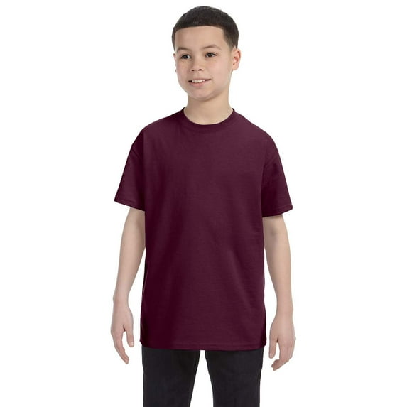Hanes 54500 Youth Tagless T-Shirt - Maroon - Small