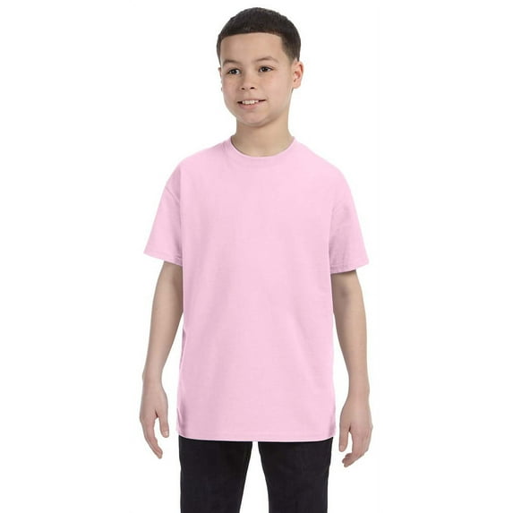 Hanes 54500 Youth Tagless T-Shirt - Pale Pink - Small