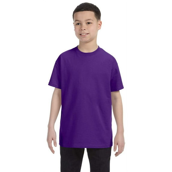 Hanes 54500 Youth Tagless T-Shirt - Purple - X-Large