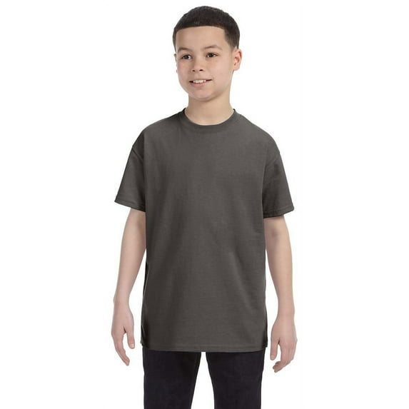 Hanes 54500 Youth Tagless T-Shirt - Smoke Gray - X-Small