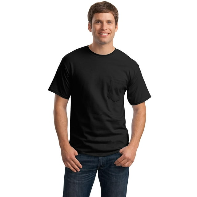 Hanes Men's Tagless Crew Neck Short Sleeve Pocket Tshirt - Walmart.com