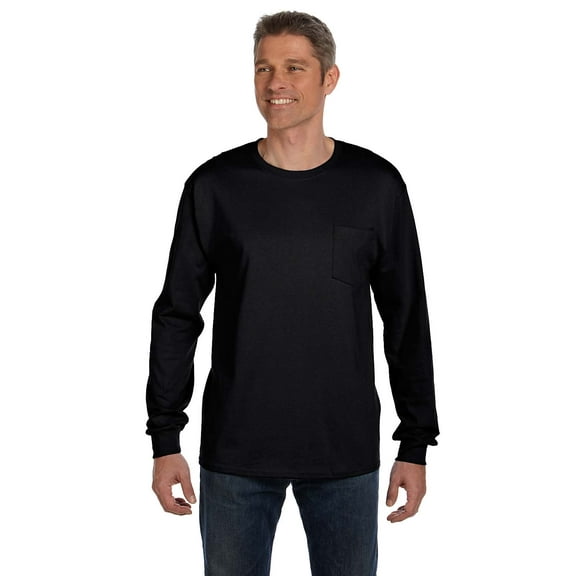 Hanes 5596 Men'S 6.1 Oz. Long-Sleeve Pocket T-Shirt