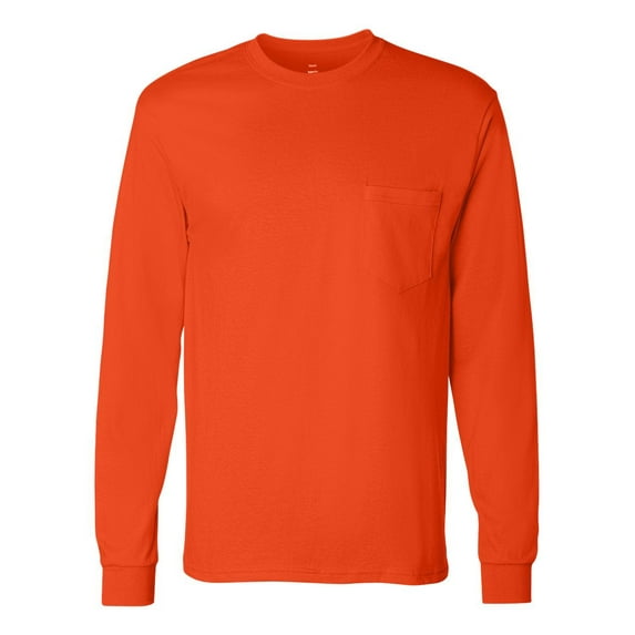 Hanes 5596 Men's 6.1 oz. Tagless Long-Sleeve Pocket T-Shirt