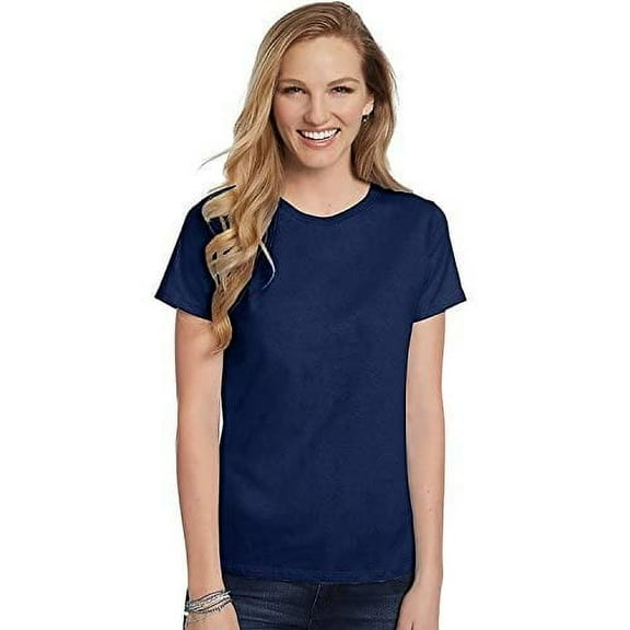 Hanes Women's Relax Fit Jersey Tee 5.2 oz (Pack of 3) 3 Navy
