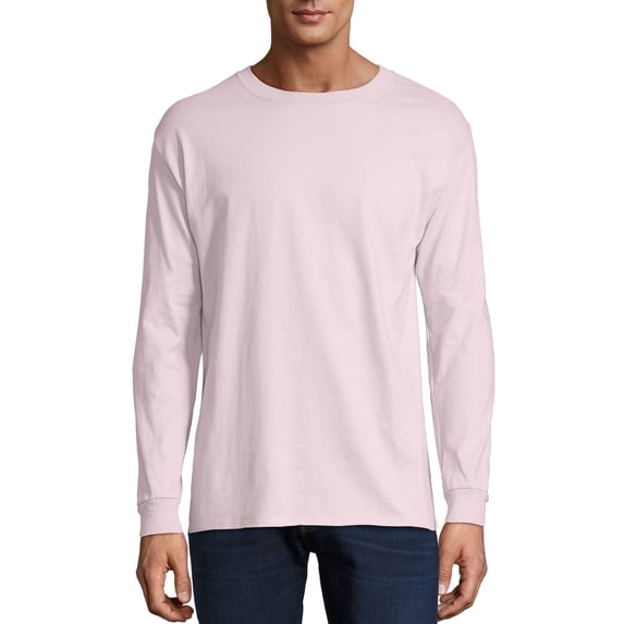 Hanes 6.1 oz. Long-Sleeve Beefy-T (5186) Pale Pink, L