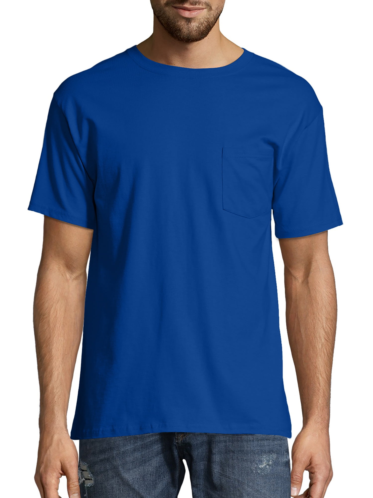 Hanes 6.1 oz. Pocket T-Shirt (H5590) Deep Royal Blue, L - Walmart.com