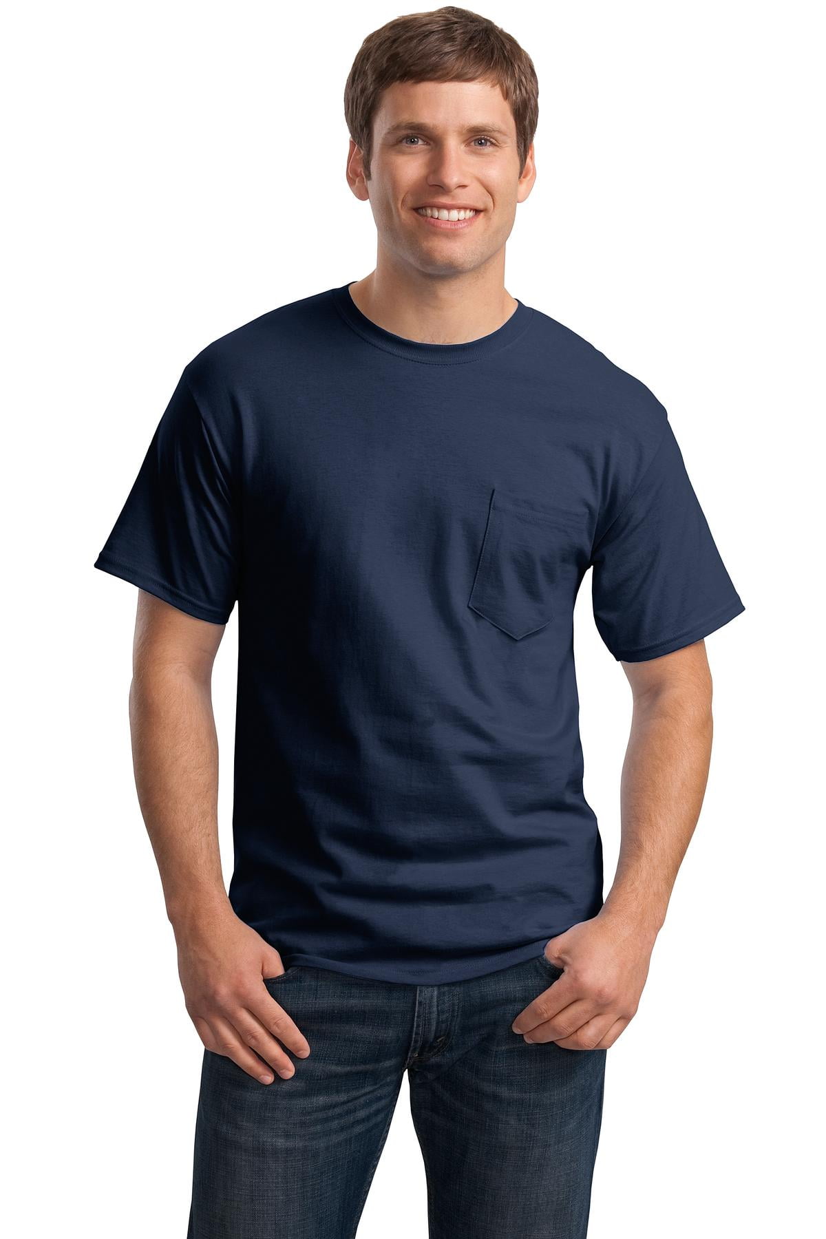 Hanes 6.1 oz. Pocket T-Shirt (H5590) Navy, 2XL - Walmart.com