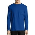 thumbnail image 1 of Hanes 6.1 oz. Tagless ComfortSoft Long-Sleeve Pocket T-Shirt (5596) Deep Royal Blue, XL, 1 of 5