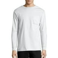 thumbnail image 1 of Hanes 6.1 oz. Tagless ComfortSoft Long-Sleeve Pocket T-Shirt (5596) White, L, 1 of 5