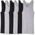 thumbnail image 1 of Hanes 6-Pack Core Cotton Tank Black/Grey Small 34-36 IN, 1 of 3