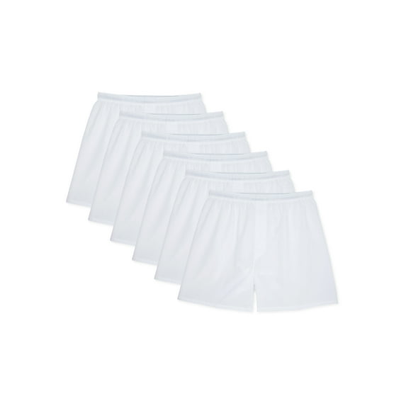 Hanes 6-Pack Men's Tag-Free White Woven Boxer Underwear