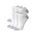 thumbnail image 1 of Hanes Women's No-Show Socks, Moisture-Wicking, Extended Sizes 8-12, 6-Pairs White w/Grey Vent, 1 of 5