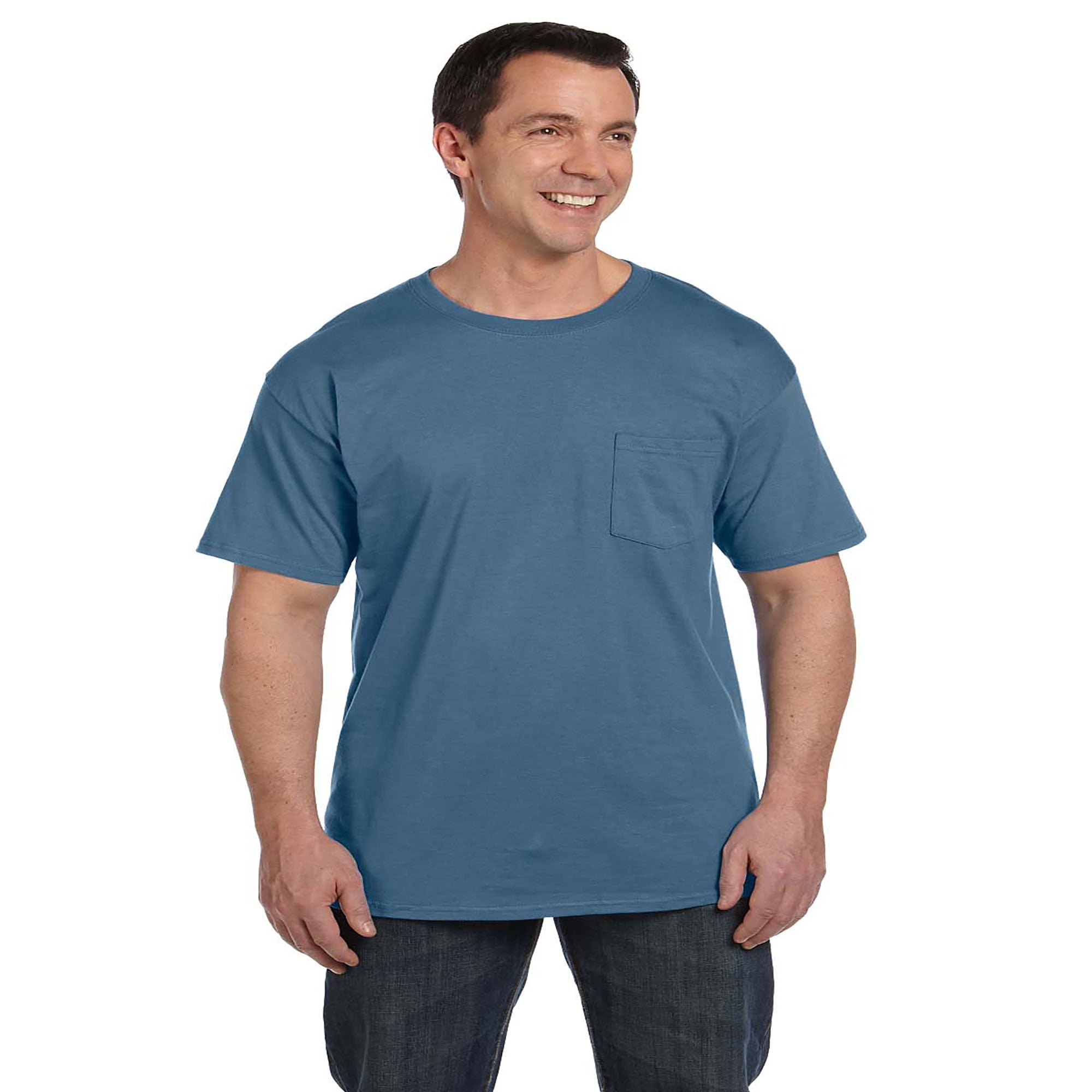 Hanes 61 Oz Beefy-T With Pocket - Walmart.com
