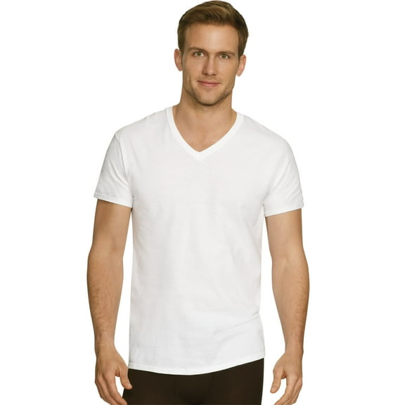 Hanes 738994507945 Mens Ultimate Comfort Fit V-Neck Undershirt , White - Medium - Pack of 5