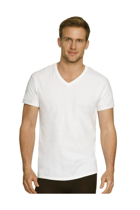 738994507945 Mens Ultimate Comfort Fit V-Neck Undershirt , White - Medium - Pack of 5