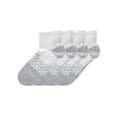 thumbnail image 1 of Hanes Absolute Comfort Men's Ankle Socks Pack, 4-Pair , Cushioned Moisture-Wicking Seamless Toe White/Gray 12-14, 1 of 2