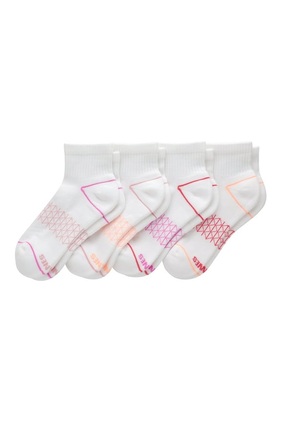 Ankle Socks Pack, 4 Pairs, Absolute Comfort Cushioned Socks for Women, Cloudlike Cushioning