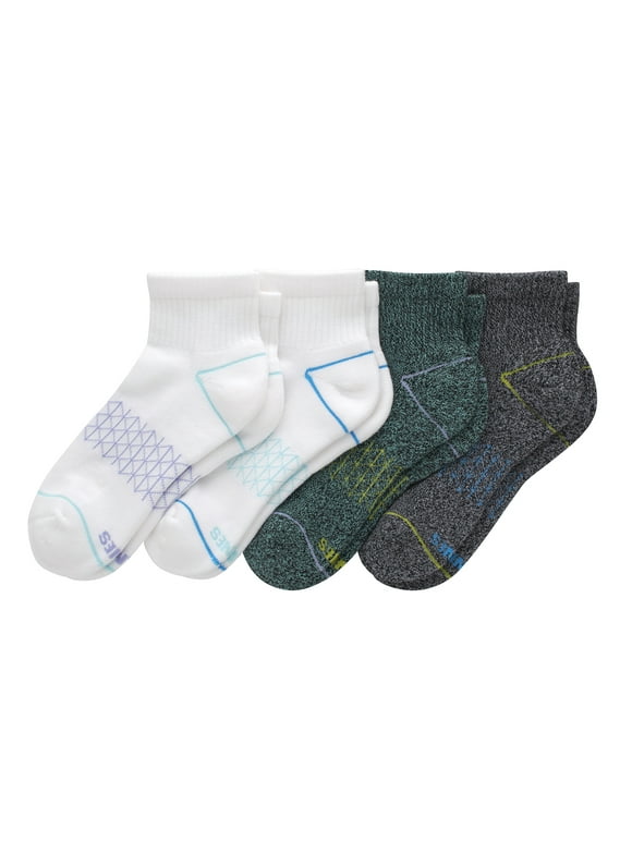 Ankle Socks Pack, 4 Pairs, Absolute Comfort Cushioned Socks for Women, Cloudlike Cushioning