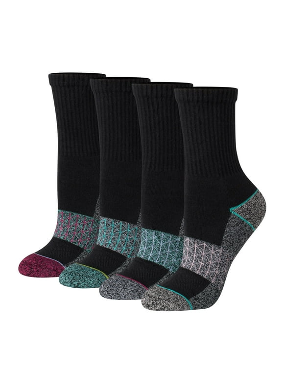 Crew Socks Pack, 4 Pairs, Absolute Comfort Crew Socks for Women, Value Pack