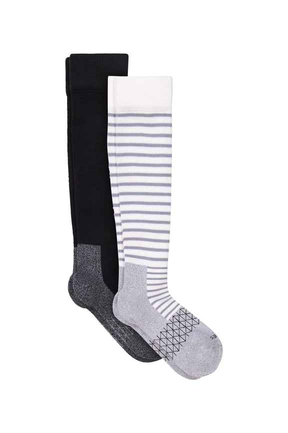 Absolute Wellness Women's Over-the-Calf Socks Pack with Mild Graduated Compression, 2-Pairs