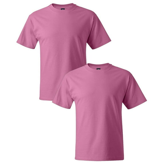 Hanes Adult Beefy-T, 5180, Pink, Xl, Pack2