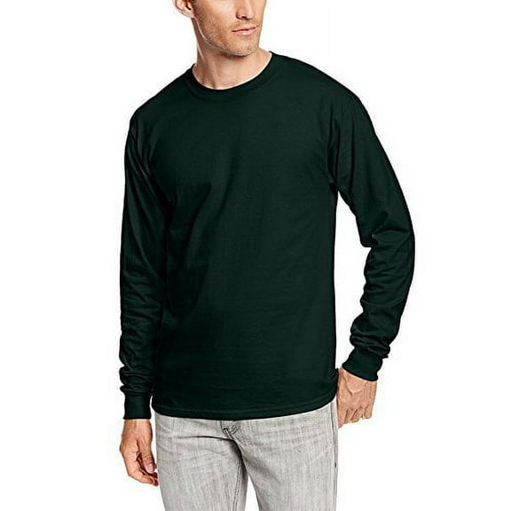 Men's Hanes Beefy Long-Sleeve T (Pack of 2) 2 Deep Forest