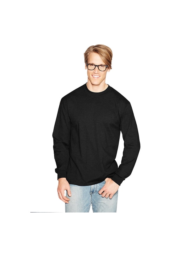 Adult Beefy-T Long-Sleeve T-Shirt , 5186 , Black , XX-Large