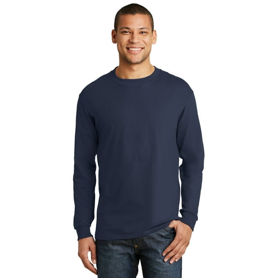 Hanes Adult Beefy-T Long-Sleeve T-Shirt 5186