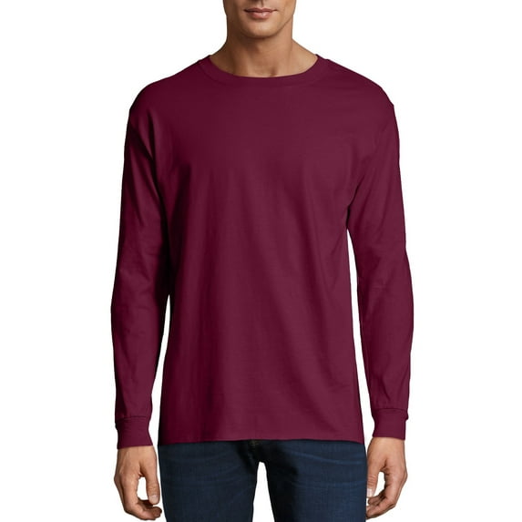Hanes Mens Premium Beefy-T Cotton Long Sleeve T-Shirt, Sizes S-3XL